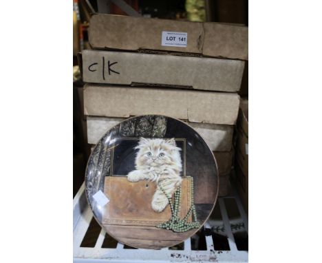 A set of seven Royal Worcester "Kitten Classics" collectors plates, all but one boxed