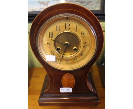 An Edwardian chiming mantel clock, with key and pendulum 32cm high&nbsp;