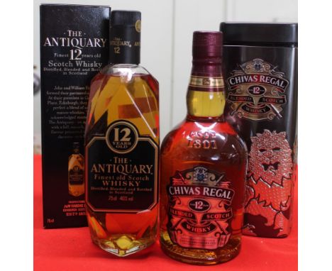 Chivas Regal Blended Scotch Whisky 12 years, 1 x 70cl bottle (in presentation tin) The Antiquary finest 12 years old Scotch W