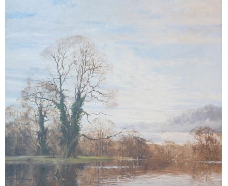 W. R. Jennings (British, 20th century): The silent pool landscape oil on canvas, signed, titled verso, 60 by 70cm, framed, 75