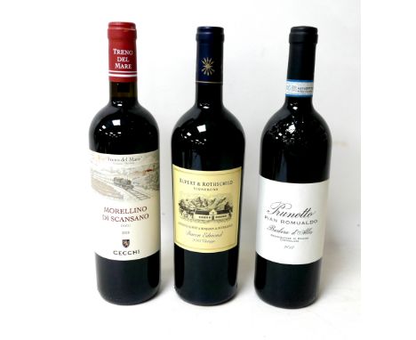 Vintage Wine: three bottles of red wine, comprising Rupert &amp; Rothschild Baron Edmond, 2015 Vintage, Cecchi Morellino Di S