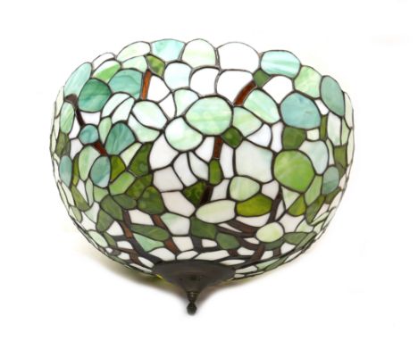 A Tiffany style ceiling light, 75cm diameter by 35cm high.