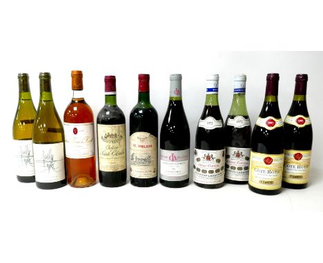 Vintage wine: a mixed parcel of ten bottles, including two bottles of Chauvot-Labaume Aloxe-Corton, 1972, one bottle of Domai