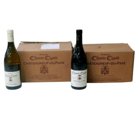 Vintage wine: two part cases of Chateauneuf-Du-Pape, comprising five bottles of 2002 Chante Cigale rouge, Vielles Vignes, tog