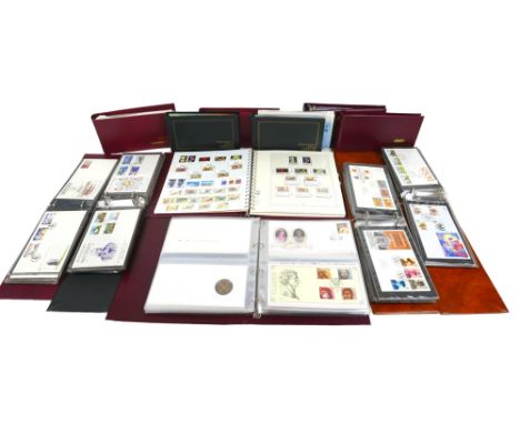 A collection Royal Mail first day covers and royal commemorative coins, 1970’s onward, including Guernsey, Jersey, Channel Is