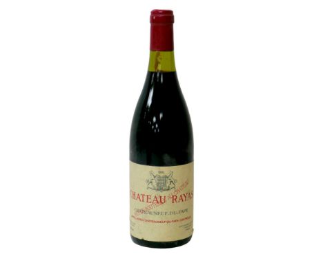 Vintage wine: one bottle of 1985 Chateau Rayas, Chateauneuf-du-Pape, U: top shoulder. 