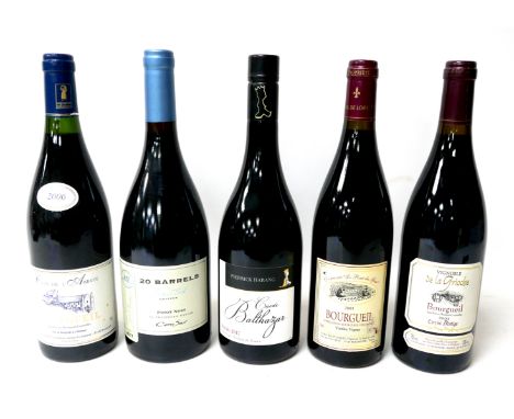 Vintage Wine: five bottles of red wine, comprising a bottle of Domaine Le Pont du Gue Bourgueil, Veilles Vignes, 2003, a bott