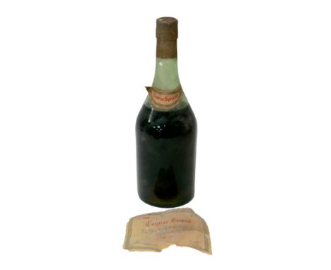 Vintage cognac: one bottle of Reserve Speciale Cognac Briand Vieille Fine Champagne Authentique 1878, label loose, U: middles