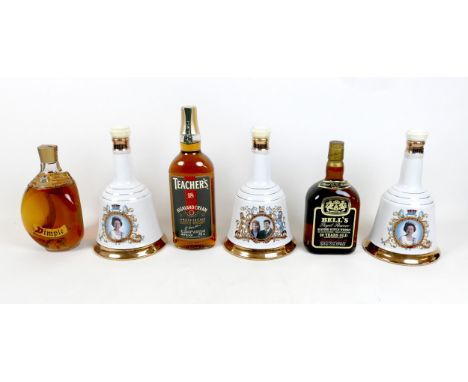Vintage Whisky: a group of six bottles of whisky, comprising a bottle of Bell's Royal Reserve Blended Scotch Whisky, 20 Years