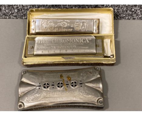 2x Vintage German M.Hohner harmonica’s plus Reinhold harmonica 