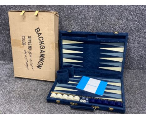 Portable Gino Fenan Backgammon set, boxed 