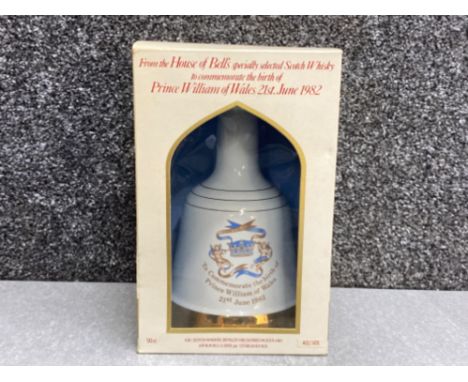 Bells scotch whisky 50cl decanter commemorating the birth of Prince William of Wales 21st June 1982, still sealed with origin