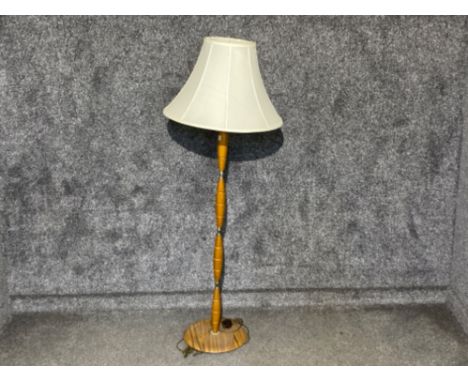 1970s Danish teak standard lamp &amp; shade 