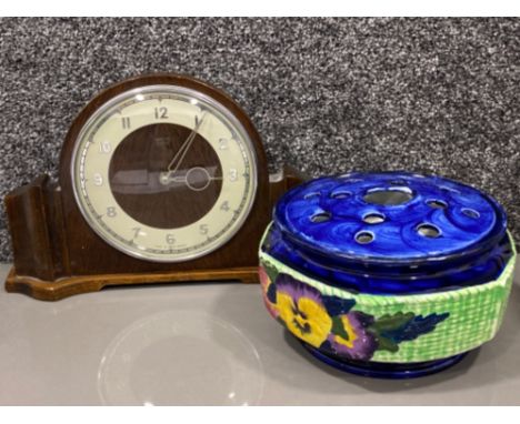 Ringtons flower holder &amp; Smiths mantle clock 