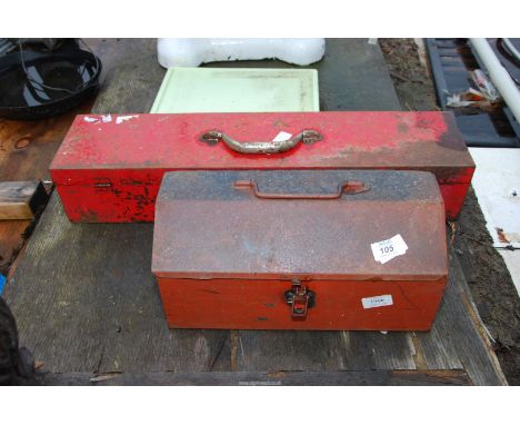 Two empty tool boxes.