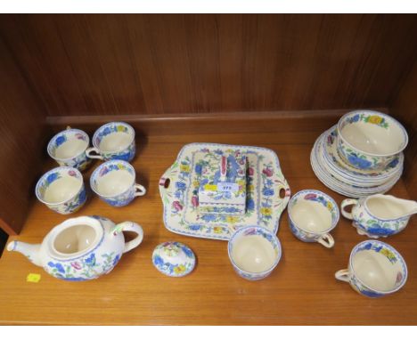 A Masons Regency pattern tea service for six plate settings and a cheese dish and cover
