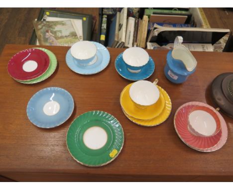 Aynsley multicoloured tea cup, saucers and plates, various