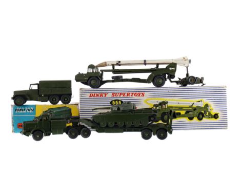DINKY SUPERTOYS 666 MISSILE ERECTOR VEHICLE, in box, along with a Dinky Supertoys Gift Set 698 Tank Transporter with Tank and