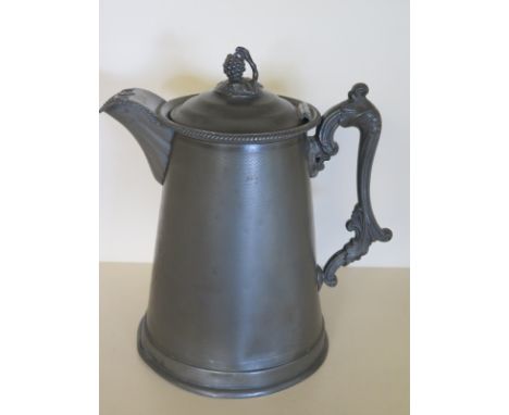 A Victorian ice water double wall pewter pitcher made by the Meriden Britannia Company USA for The Wenham Lake Ice Co. - Heig