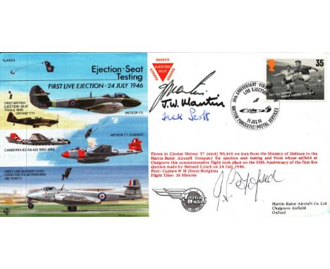 John Fifield, OBE, DFC, AFC signed sqn. Ldr, John S Martin signed, James.W. Martin BA BAI CEng FRAes signed, Jack Scot signed
