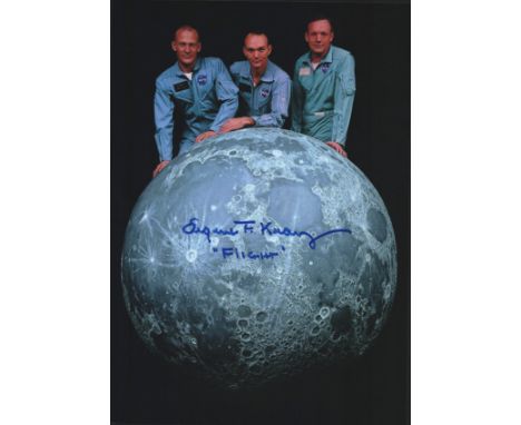 Eugene F. Kranz, American aerospace engineer. A signed 11x8 inch photo with 'Flight' added. Kranz served as NASA's second Chi