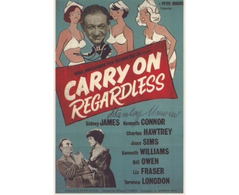 Stanley Unwin Carry on Actor signed Carry regardless postcard. Good condition. All autographs come with a Certificate of Auth