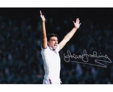 Autographed Trevor Brooking 12 X 8 Photo : Col, Depicting West Ham United's Trevor Brooking, Arms Aloft, Celebrating At The F