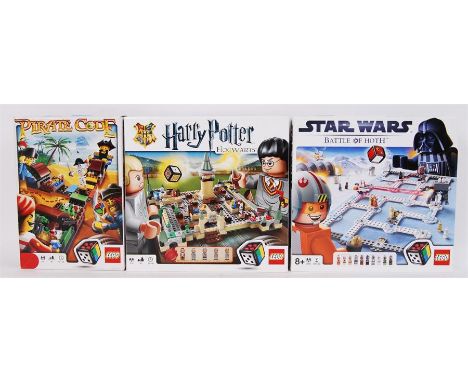 A collection of 3x orignal Lego game sets. Sets include, Pirate Code 3840, Harry Potter Hogwarts 3862 and Star Wars Battle Of