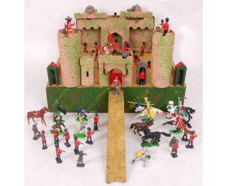 A quantity of original vintage Meccano to include; mechanical devices, wheels, red straights, cogs, green curves etc.&nbsp;