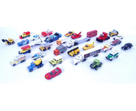 An collection of original Matchbox diecast model cars to include; Vauxhall police car, German police car, rubbish tipper lorr