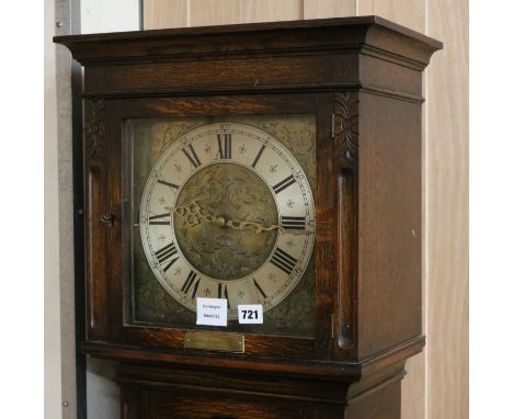 A modern oak cased longcase clock height 187cm