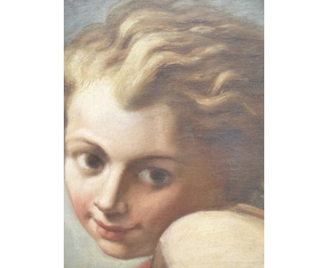 LATE 18th/EARLY 19th.C. ENGLISH SCHOOL ATTRIBUTED TO GEORGE ROMNEY (1734-1802) REPUTEDLY A PORTRAIT STUDY OF LADY HAMILTON, O