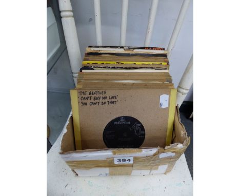 A COLLECTION OF 7 RECORD SINGLES TO INCLUDE ROLLING STONES, BEATLES AND OTHERS
