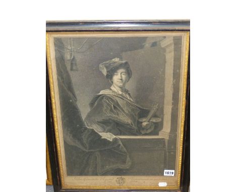 A GROUP OF SIX EARLY PORTRAIT PRINTS AFTER THE OLD MASTERS OF ARTISTS AND OTHER NOTABLES, SIZES VARY. THREE ARE MOUNTED IN PE
