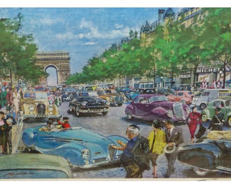 WALTER GOTSCHKE (1912-2000), ARR. TRAFFIC IN 1950S NEW YORK AND PARIS, TWO PRINTS, THE LATTER A 1982 PENCIL SIGNED ARTISTS PR