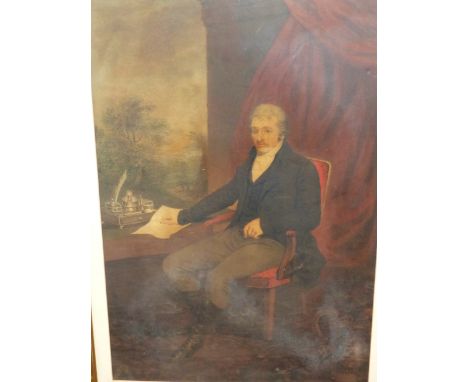 EARLY 19th. C. ENGLISH/SCOTTISH SCHOOL. PORTRAIT OF ROBERT GRAY OF CARNTYNE, GLASGOW, WATERCOLOUR. 66 x 43.5cms