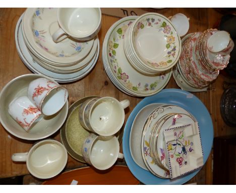 A POOLE PART TEA SET AND ASHTRAY AND OTHER CHINA WARES. 