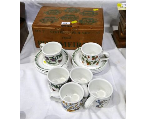 Portmeirion Botanic Gardens six piece coffee cups and saucers