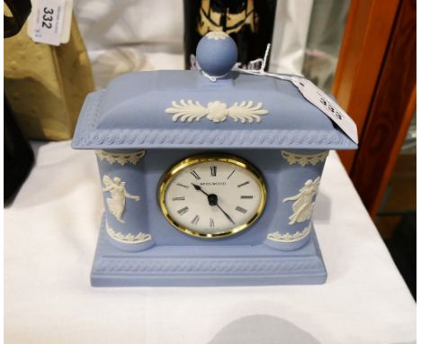 Wedgwood Jasperware classical style column clock 16 cm high