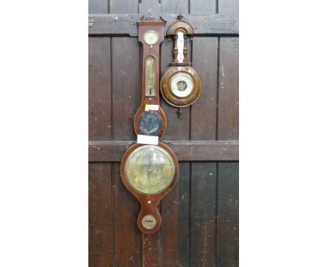 Barometer 93 cm and smaller carved barometer