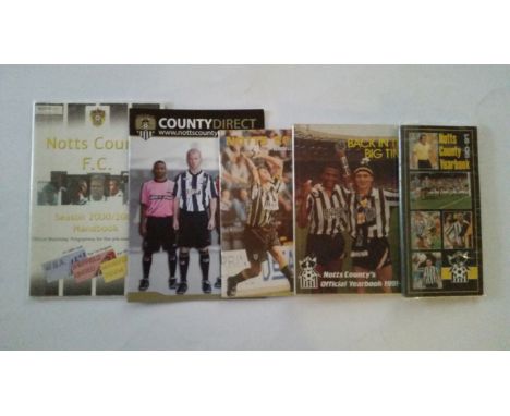 FOOTBALL, signed Notts County yearbooks, inc. 1990/91, 1991/92, 1995/96 annual, 2000/01 handbook; Neil Warnock, Craig Short, 