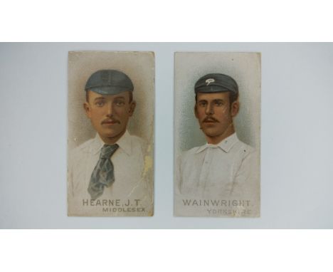 WILLS, Cricketers 1896, inc. Read (Surrey), Martin (Kent), Wainwright (Yorkshire) &amp; Hearne (Middlesex), paper loss front 