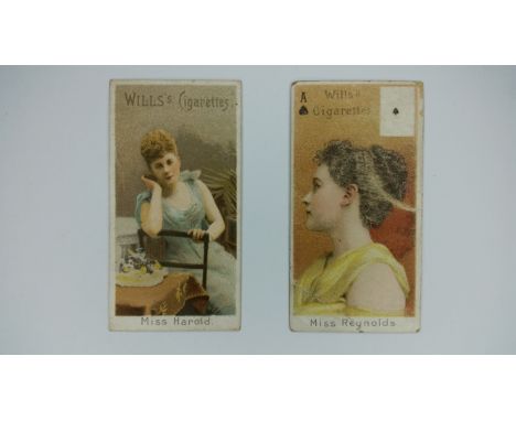 WILLS, odds, early Type cards, Beauties &amp; Actresses, inc. Miss Harold, Miss Reynolds (corner crease), Countess Clancarty,
