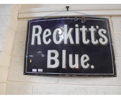 A "Reckitts Blue" enamel sign, measuring approx. 30ins x 20ins