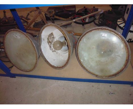 Three large enamel lights