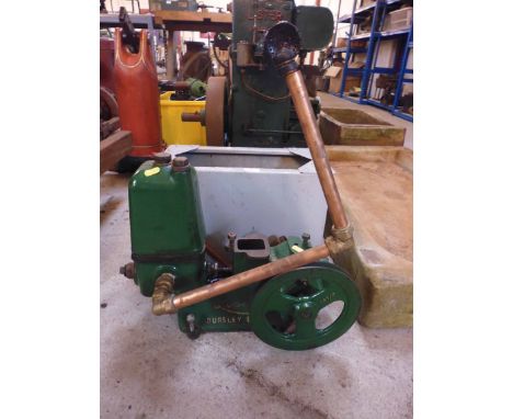 A Lister water pump for stationary engine, with galvanised tank. Vendor reports the pump is for spares or repair