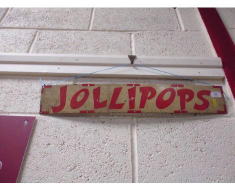A "Jollipops" enamel sign, 25ins x 4ins
