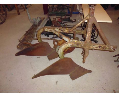 A Ferguson Sherman 2 furrow semi digger plough, type 128. serial no. 3413. for use with Ford Ferguson tractor