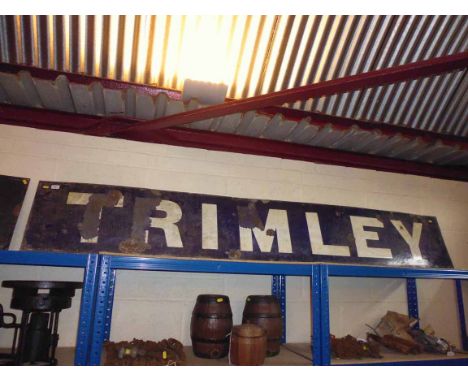 A "Trimley" GER Station running in board enamel sign measuring approx. 8ft x 15ins