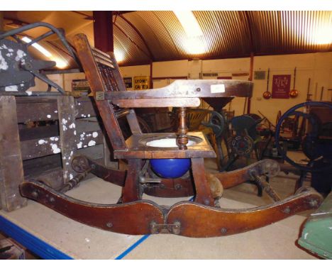 A Metamorphic child's chair with enamel pot